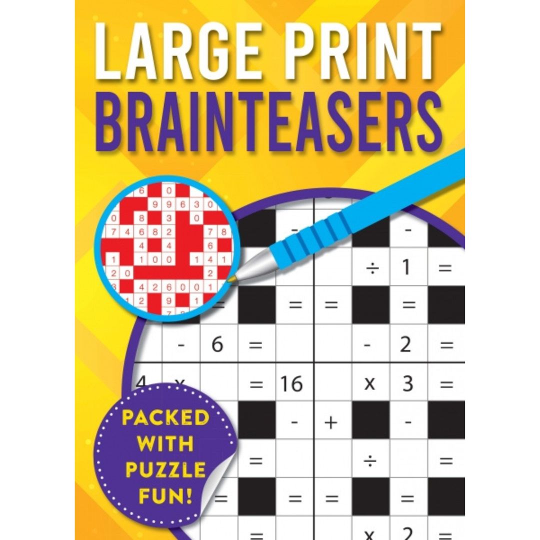 Large Print Brain Teasers - Yellow