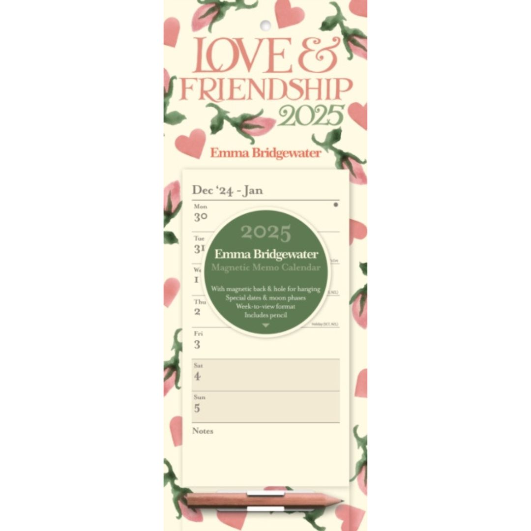 2025 Magnetic Memo Calendar Emma Bridgewater Love & Friendship