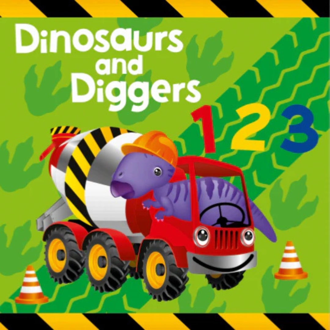 Dinosaurs And Diggers 123 - Paperback