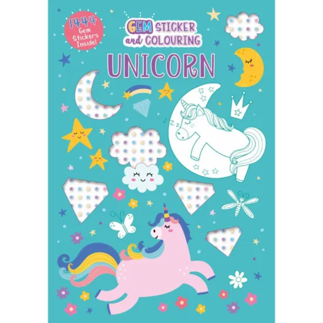 Gem Sticker & Colouring Book - Unicorn
