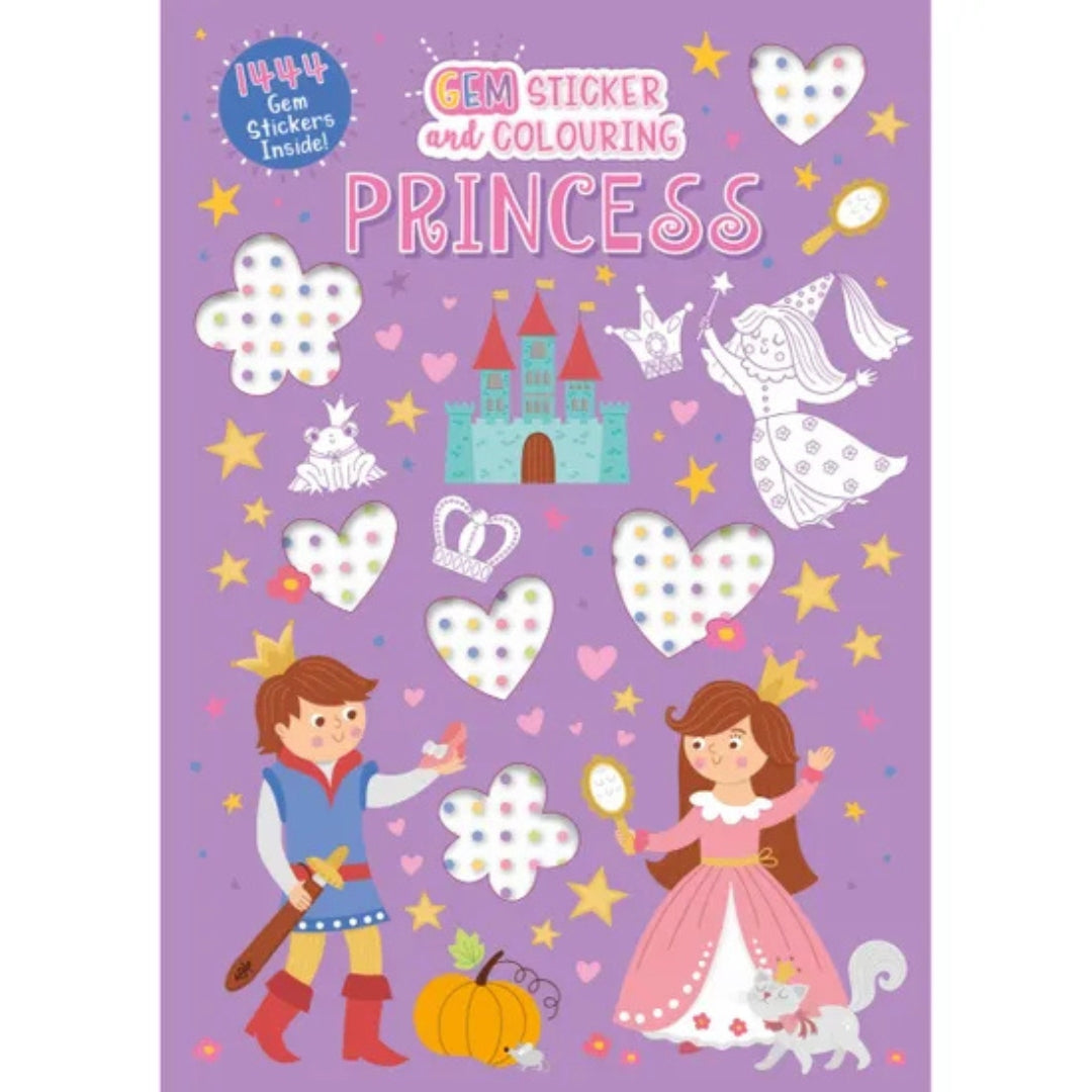 Gem Sticker & Colouring Book - Princess