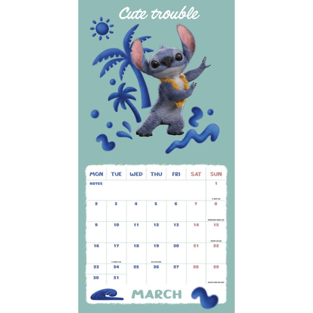 Monthly Square Calendar 2026 - Disney Lilo & Stitch