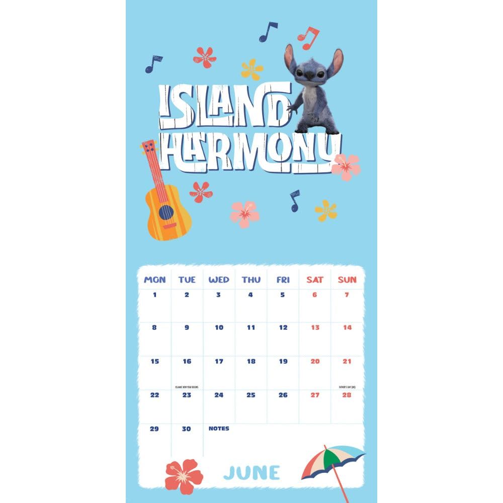 Monthly Square Calendar 2026 - Disney Lilo & Stitch