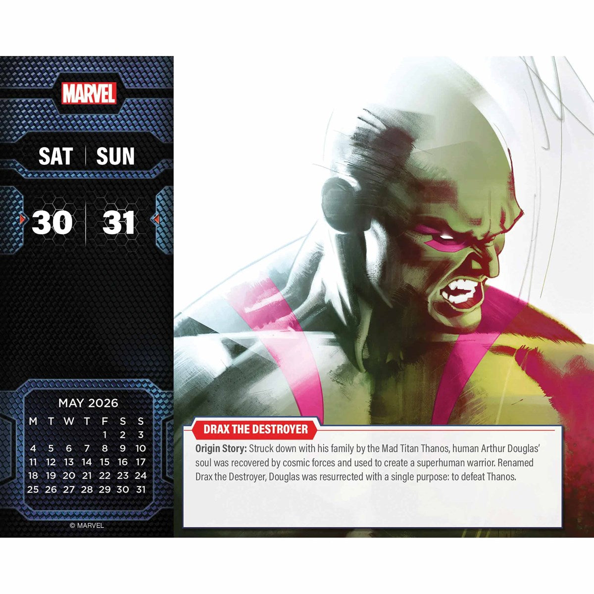 Daily Desktop Calendar 2026 - Marvel
