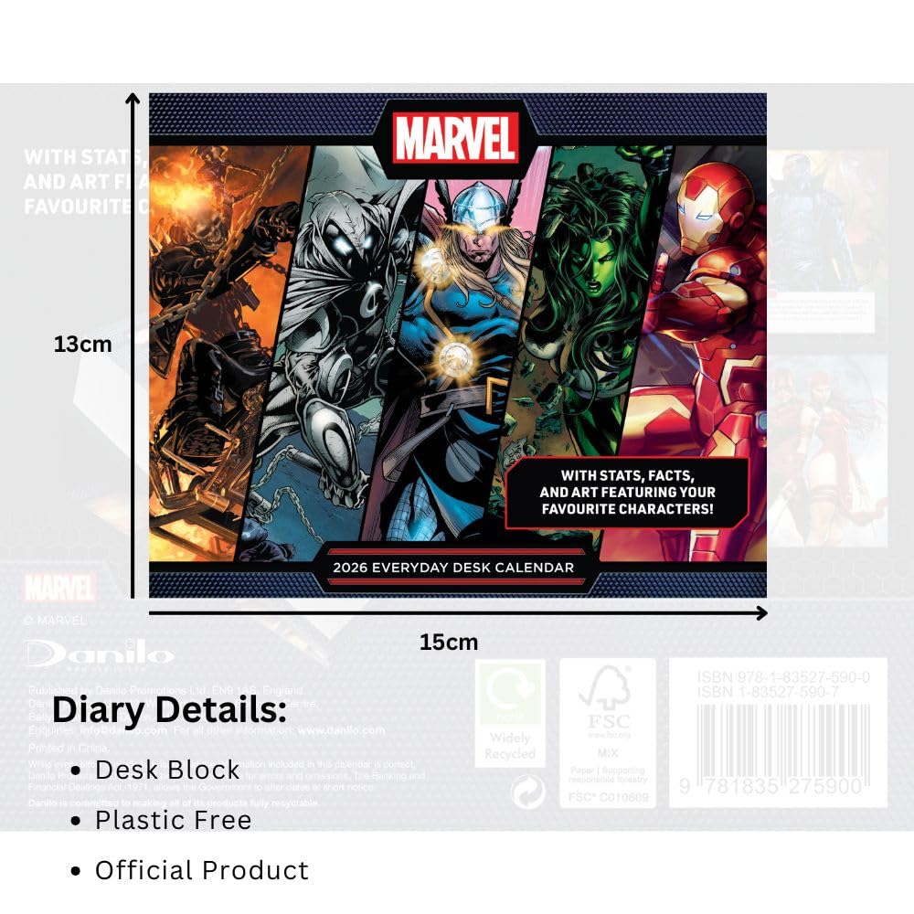 Daily Desktop Calendar 2026 - Marvel