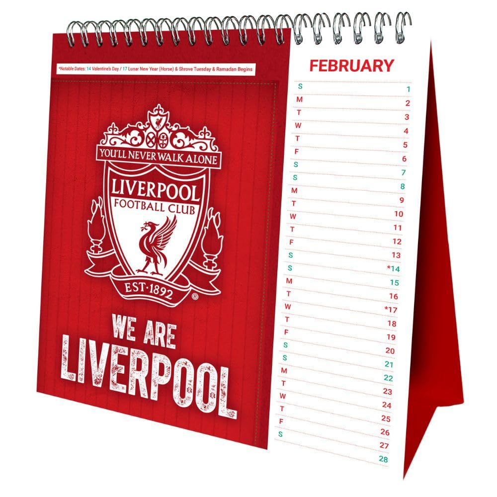 Monthly Desktop Calendar 2026 - Liverpool