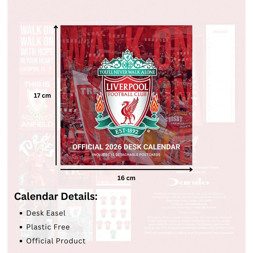 Monthly Desktop Calendar 2026 - Liverpool