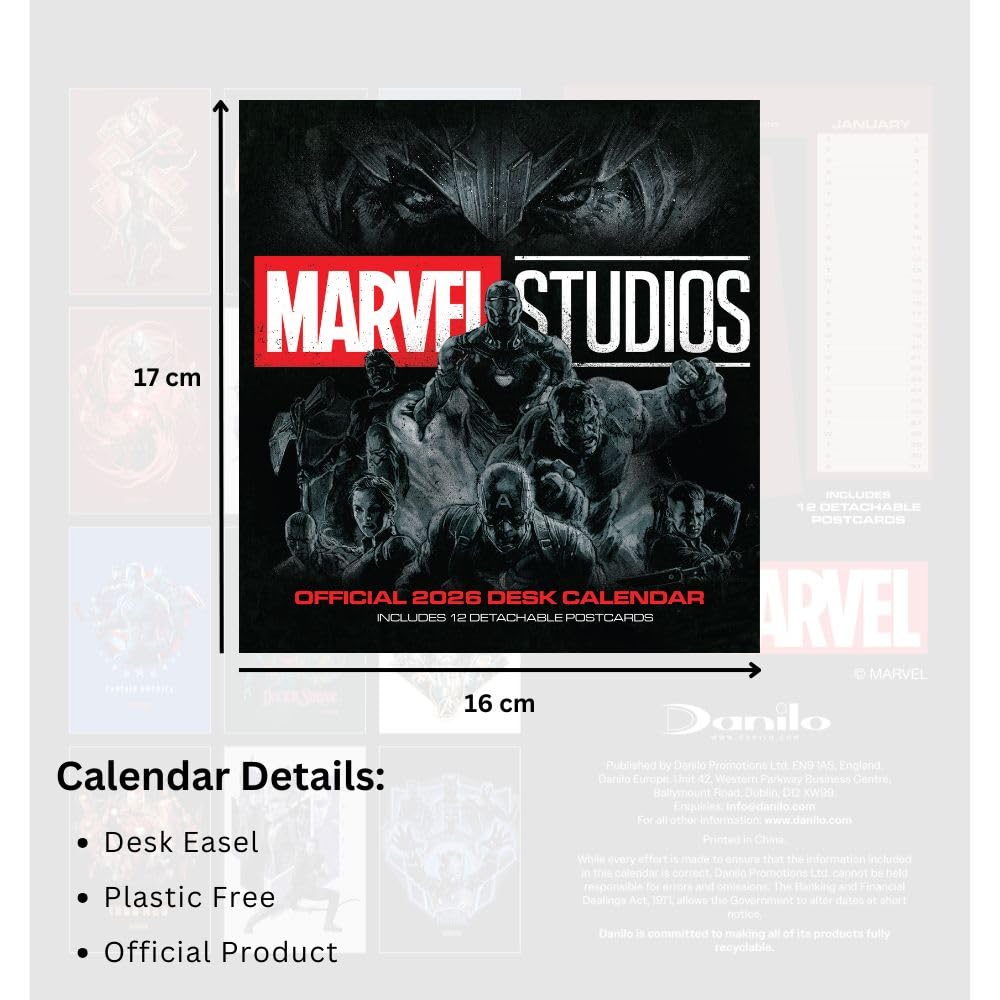 Monthly Desktop Calendar 2026 - Marvel