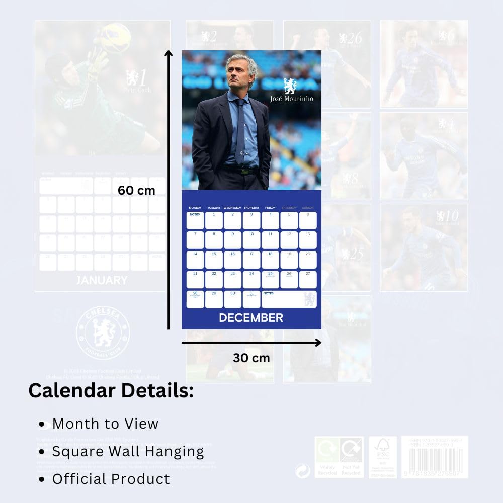 Monthly Square Calendar 2026 - Chelsea