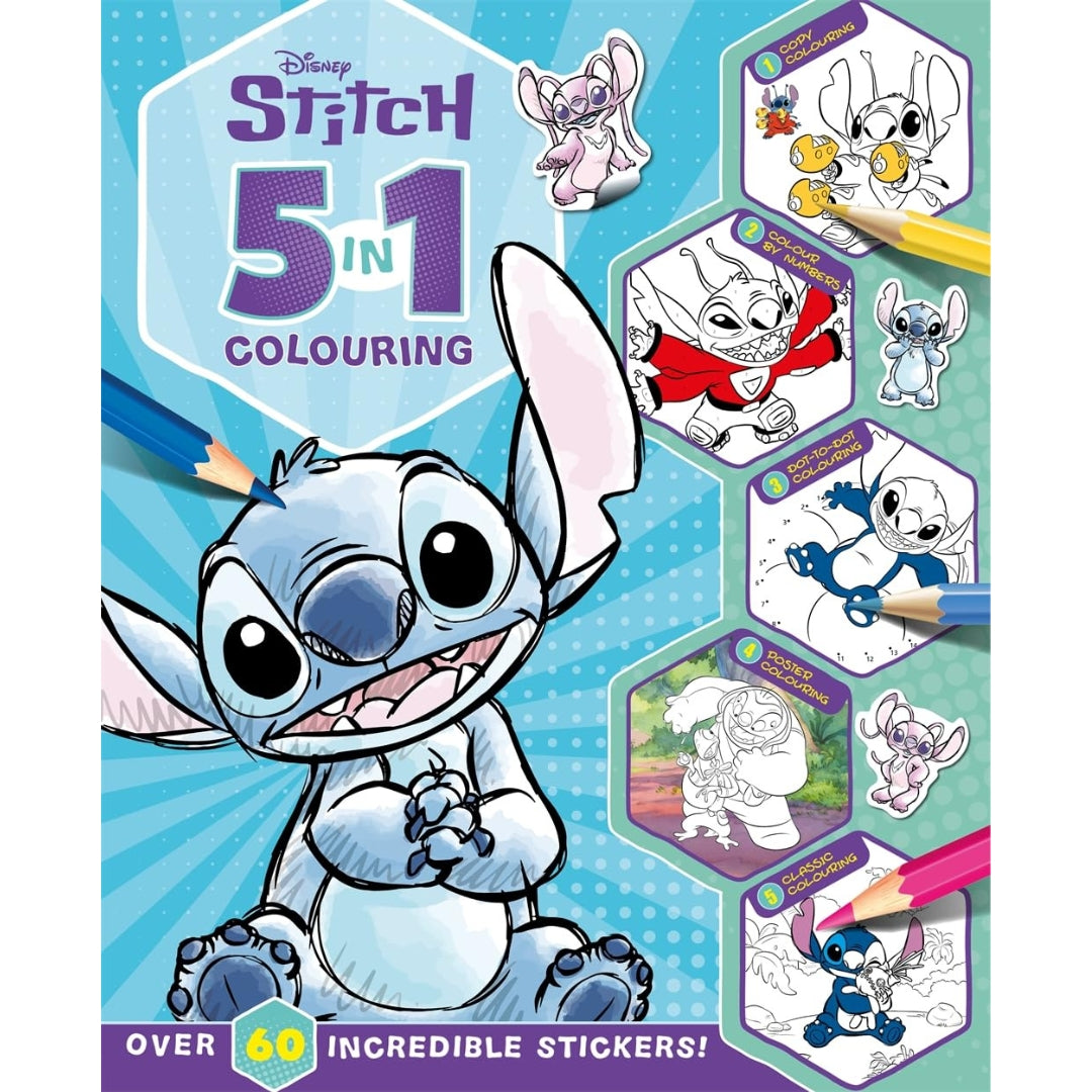 Disney Stitch - 5 In 1 Colouring