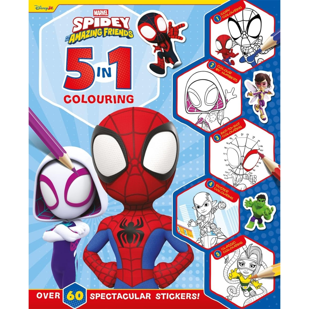5 In 1 Colouring - Marvel Spidey And His Amazing Friends