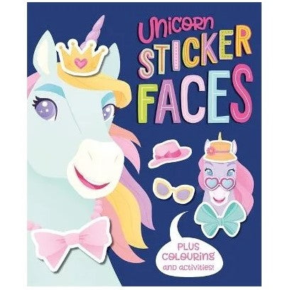 Unicorn Colouring & Sticker Faces Book