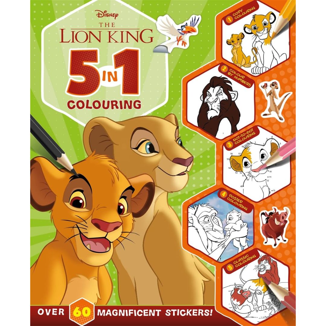 Disney The Lion King 5 In 1 Colouring Stickers Book