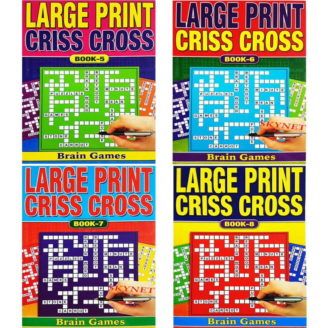 Large Print Criss Cross x 1pc Assortment