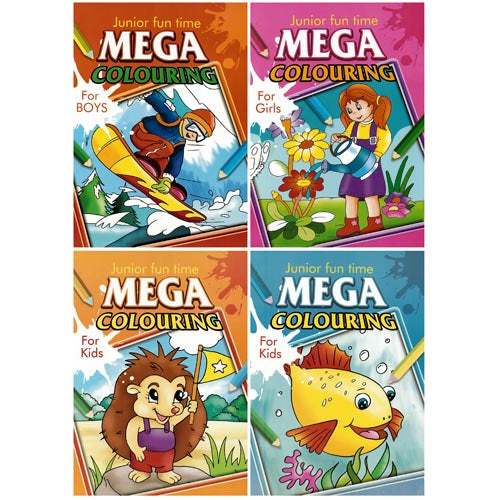 Junior Fun Time - Mega Colouring Book x 1pc Assortment