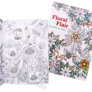 Floral Flair Adult Colouring Book