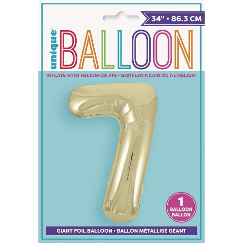 Unique Helium Foil Balloon 86.3cm - All Numbers! - Gold