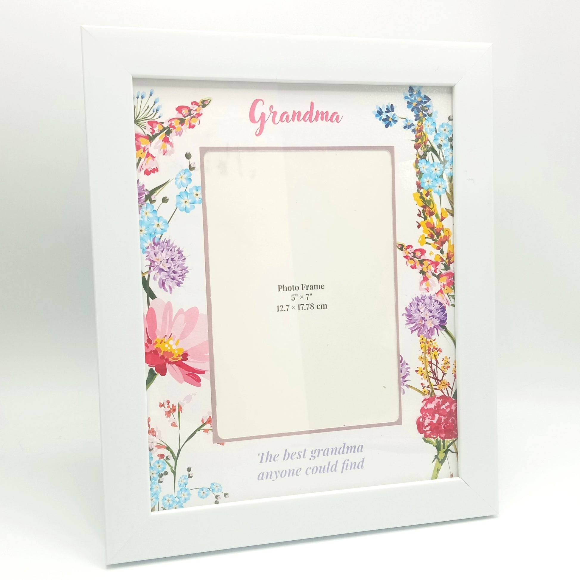 Photo Frame Grandma White With Flowers