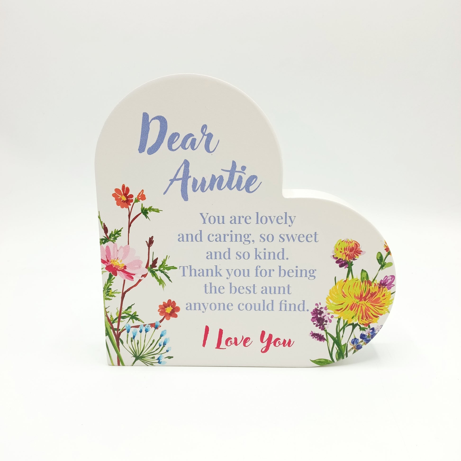 Dear Auntie Standing Wooden Heart (15x15x2.5cm)