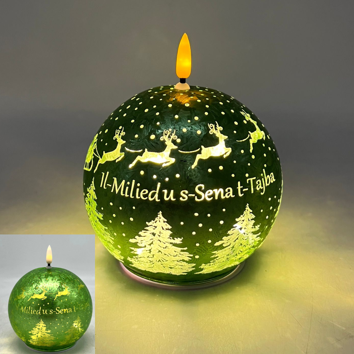 Shudehill Xmas LED Lamp 14cm - Green Ball