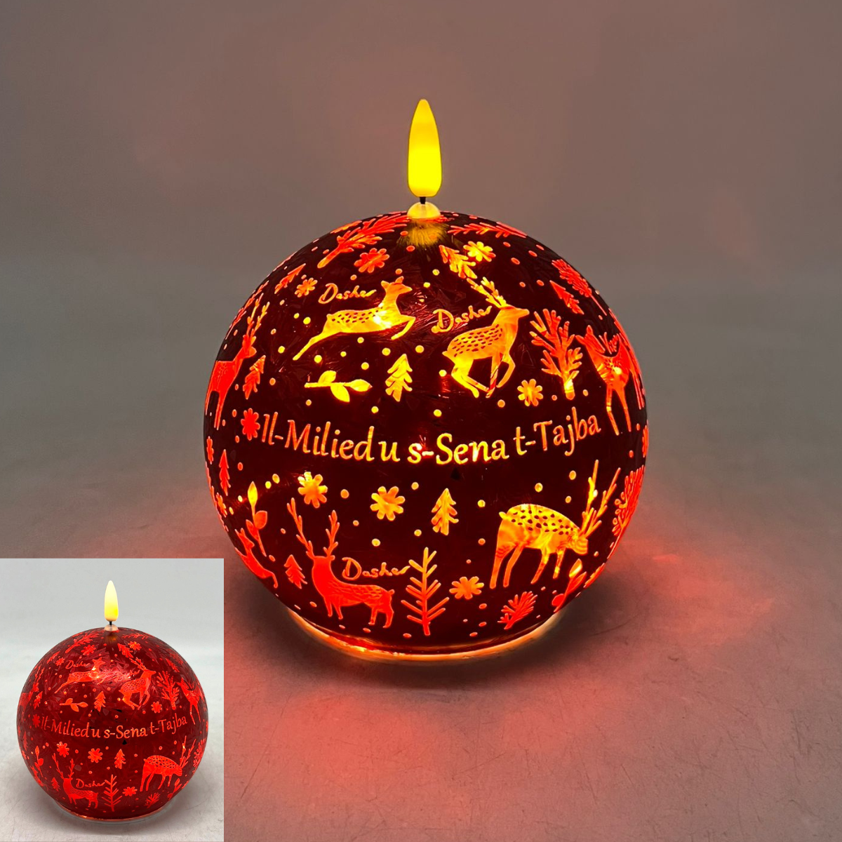 Shudehill Xmas LED Lamp 14cm - Red Ball