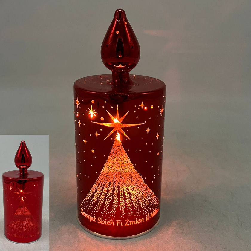 FM Xmas LED Lamp 18cm - Red Candle