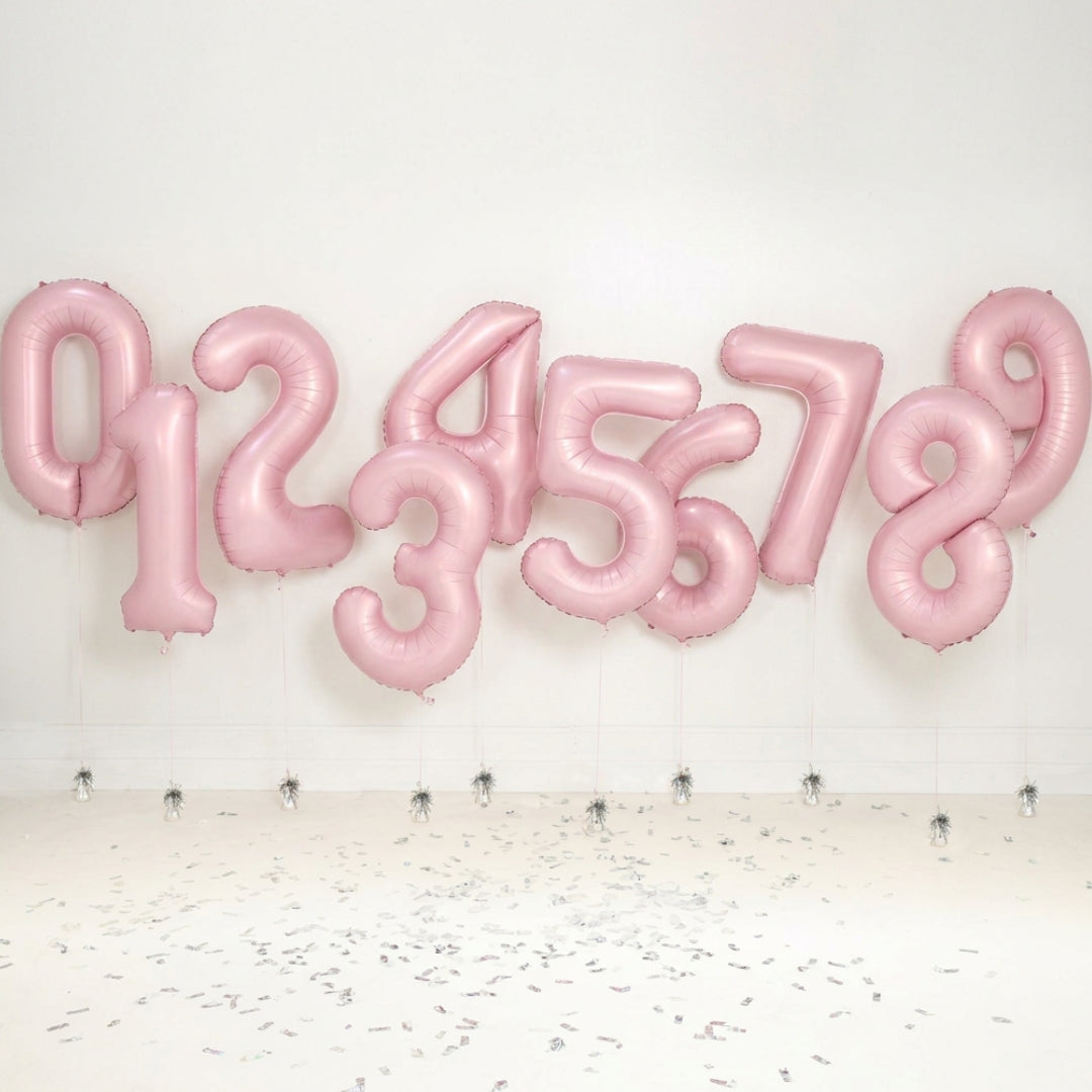 PartyDeco Helium Foil Balloon 86cm - All Numbers! - Baby Pink