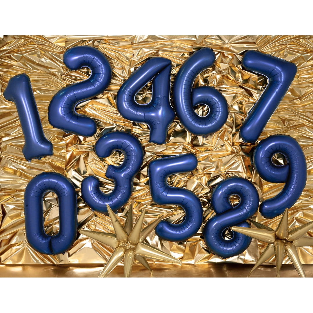 Party Deco Helium Foil Balloon 86cm - All Numbers! - Blue