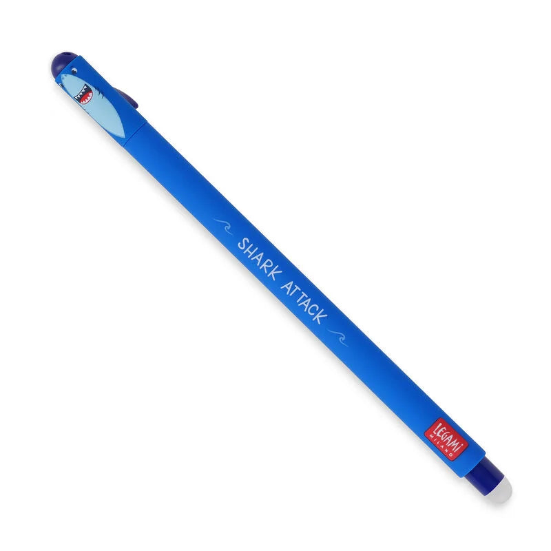 Legami Erasable Gel Pen 0.7mm Blue Ink - Shark