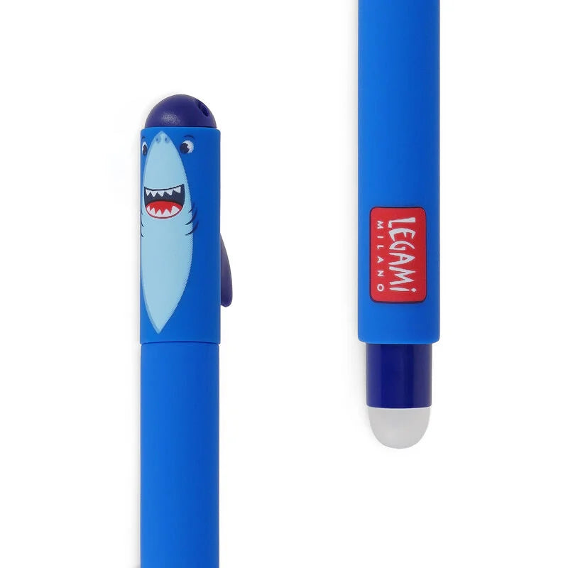 Legami Erasable Gel Pen 0.7mm Blue Ink - Shark
