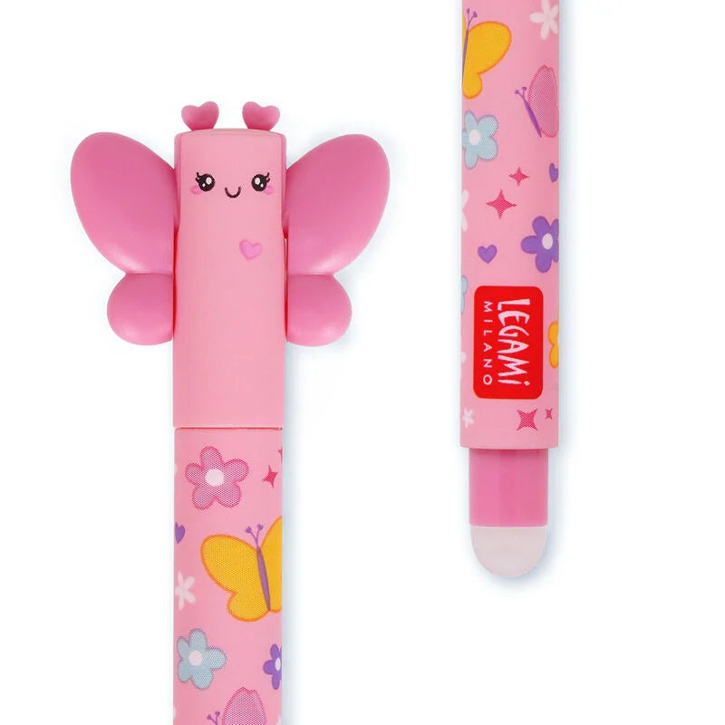 Legami Erasable Gel Pen 0.7mm Pink Ink - Butterfly