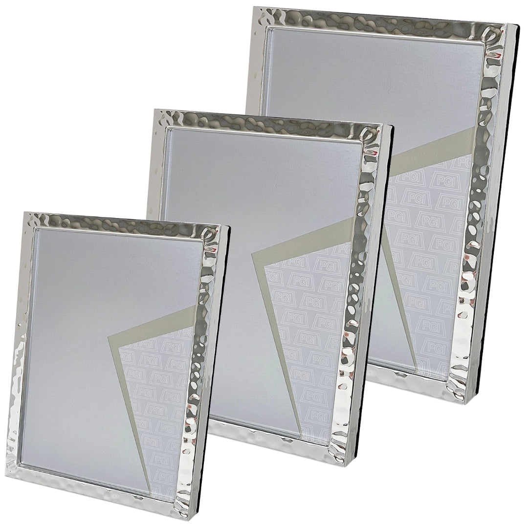 Silver Plated Photo Frame Gloss & Hammered - Various Sizes