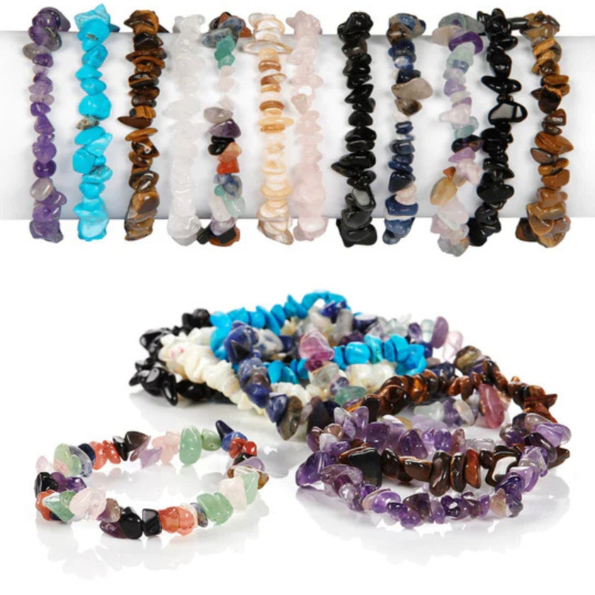 British Fossils - Real Gemstone Bracelets x 1pc Assortment