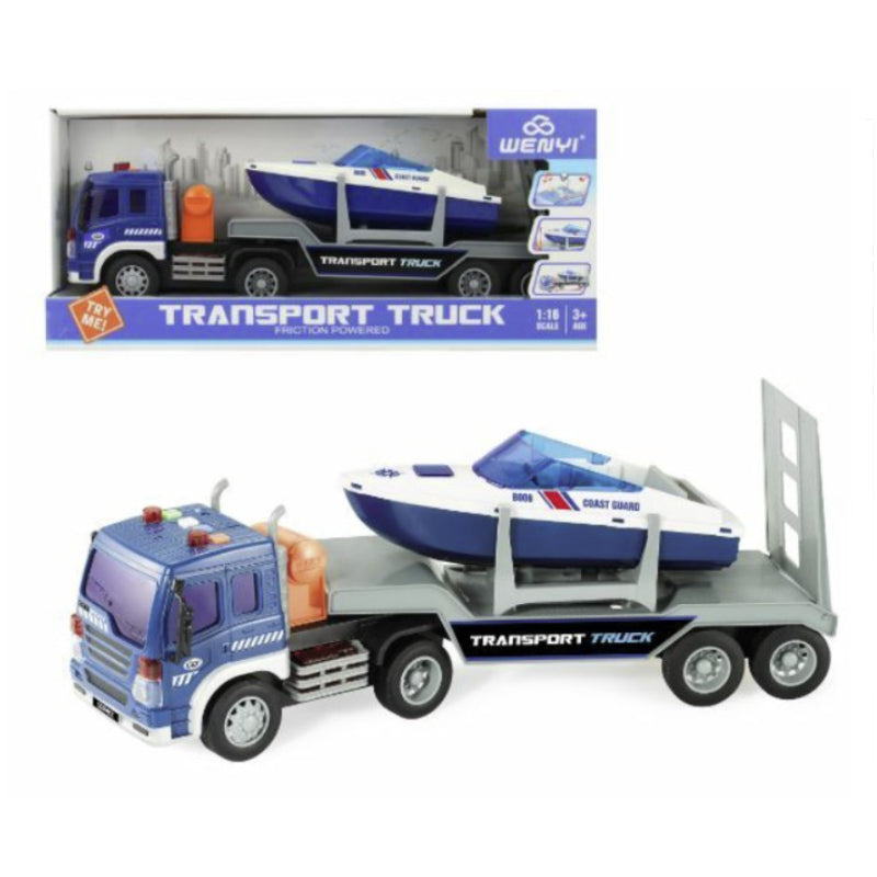 City Service Friction Tow Truck & Boat W/Music & Light