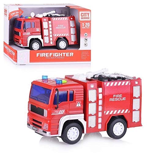 City Service Friction Firefighter Car W/Music & Light B