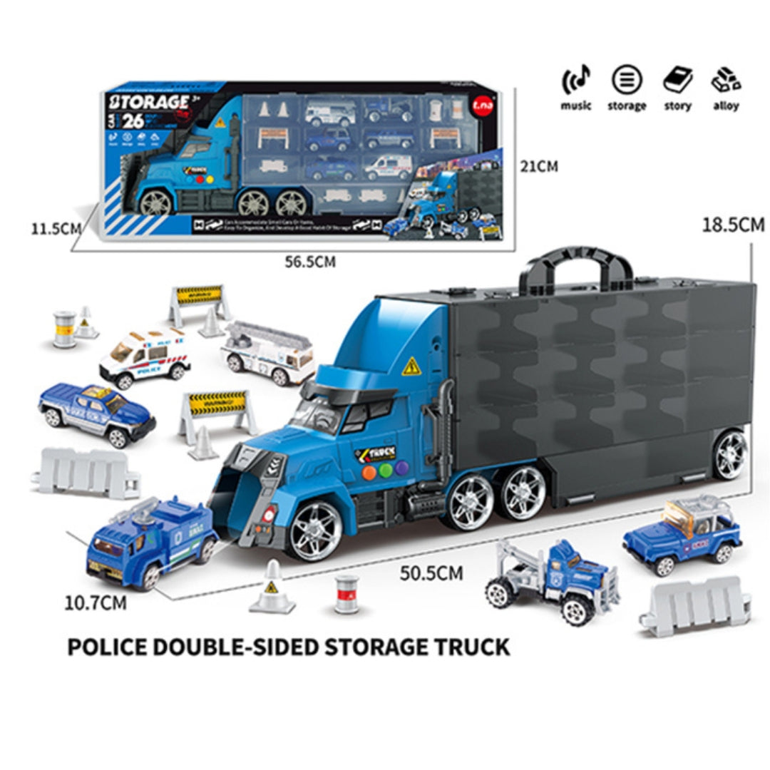 Storage Car Alloy - 26 Double-Sided Compartment - Blue +3y
