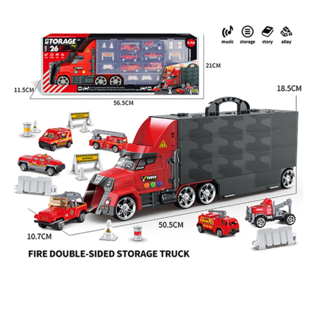 Storage Car Alloy - 26 Double-Sided Compartment - Red +3y