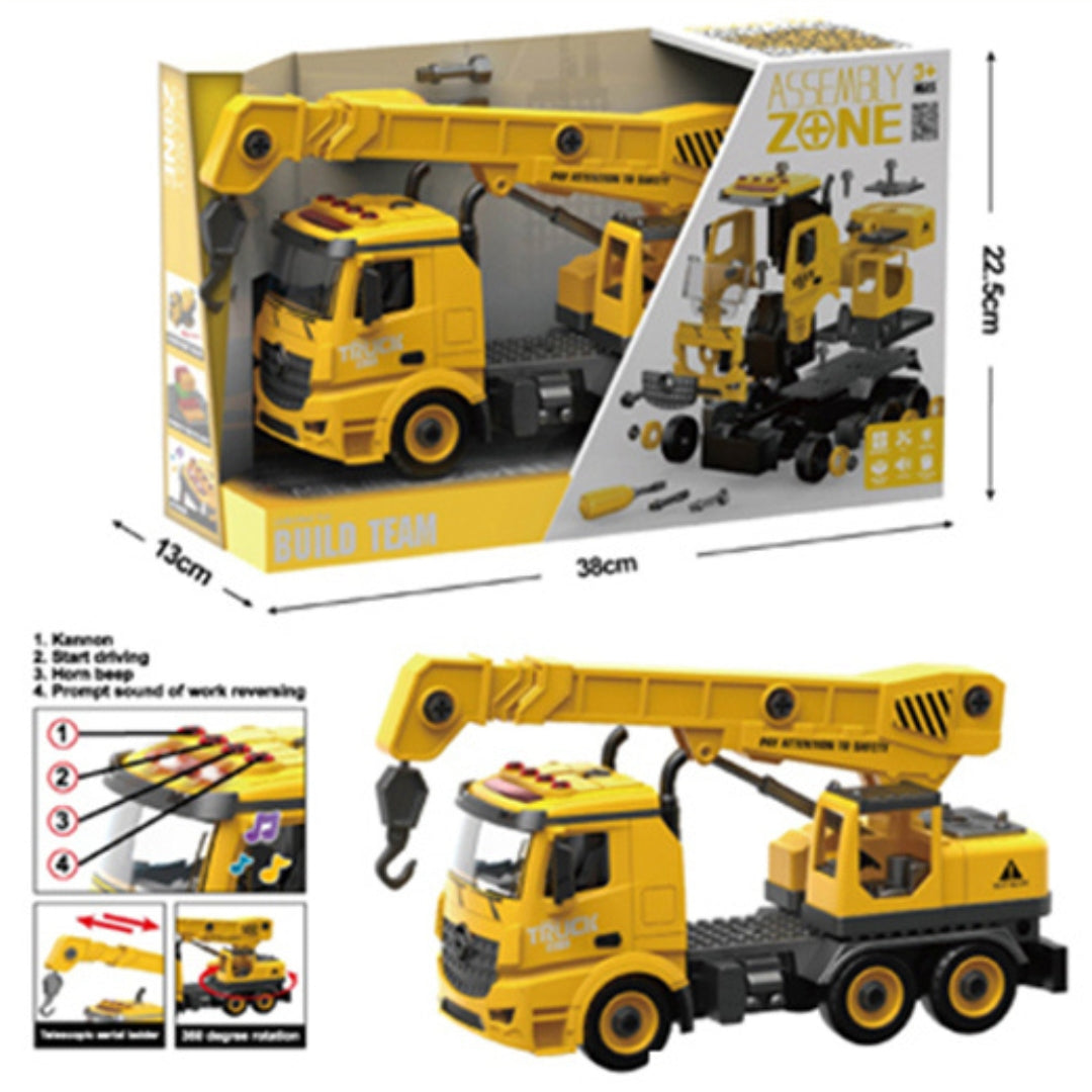 Assembly Zone Unlimited Fun Build Team Crane Truck DIY (Friction C