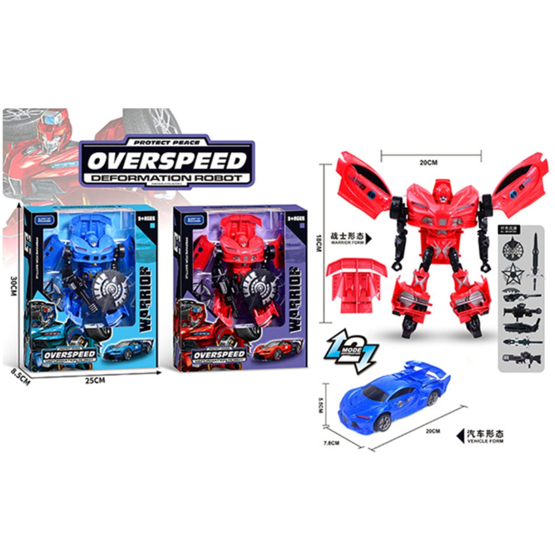 Transformable Car - Protect Peace Overspeed Deformation Robot +3y x 1pc Assortment