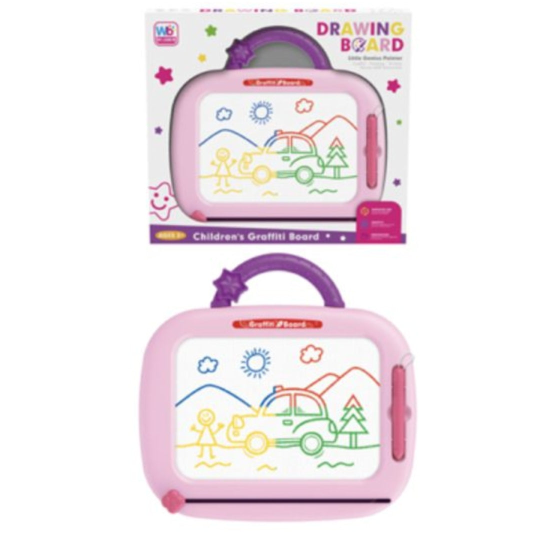 Magnetic Write-Erase Drawing Board - Pink