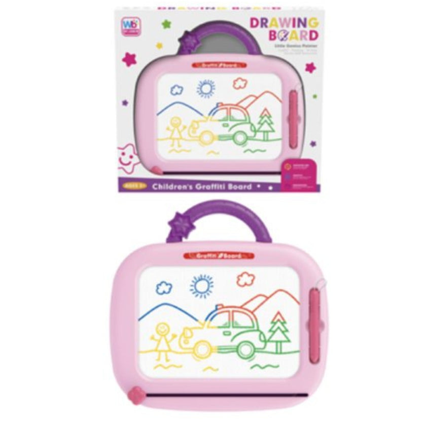 Magnetic Write-Erase Drawing Board - Pink