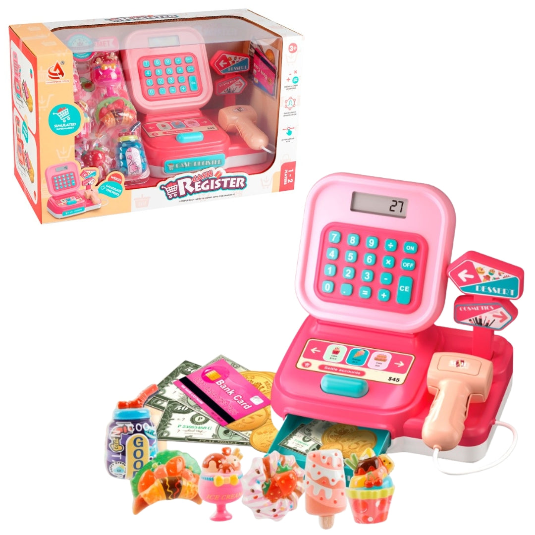 Cash Register With Money & Food +3y - Pink