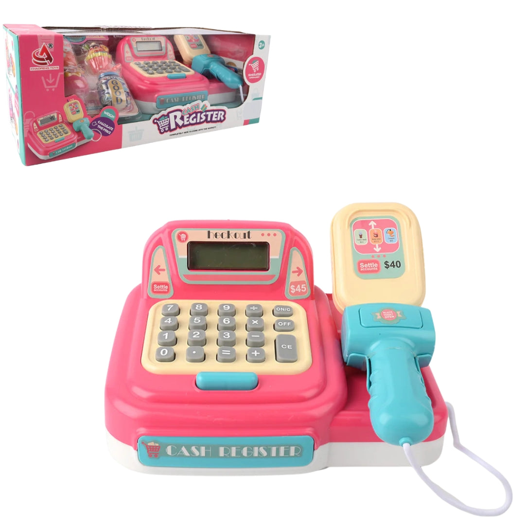 Cash Register With Money & Food +3y - Pink/White