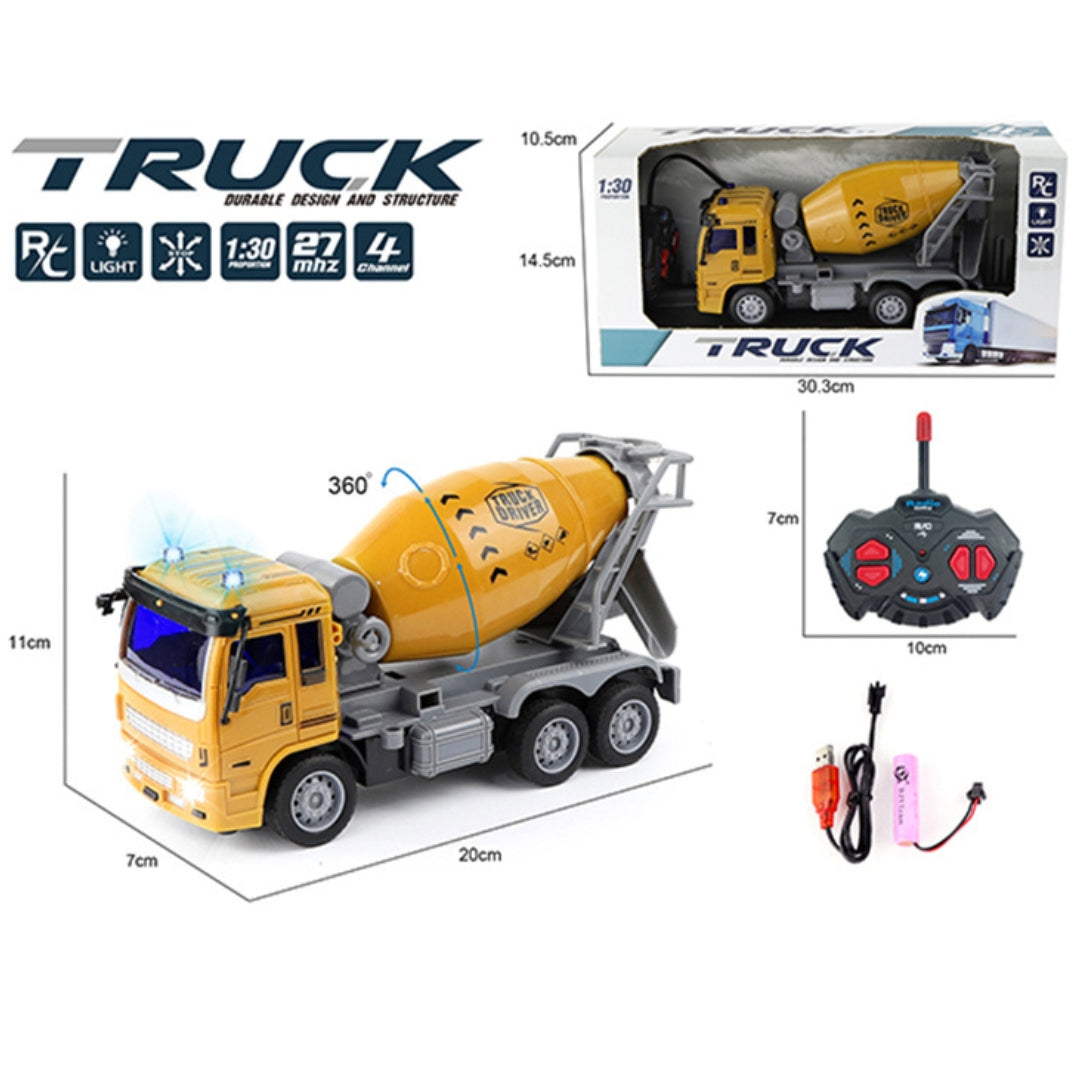 R/C Cement Mixer Truck With Batteries & USB Cable