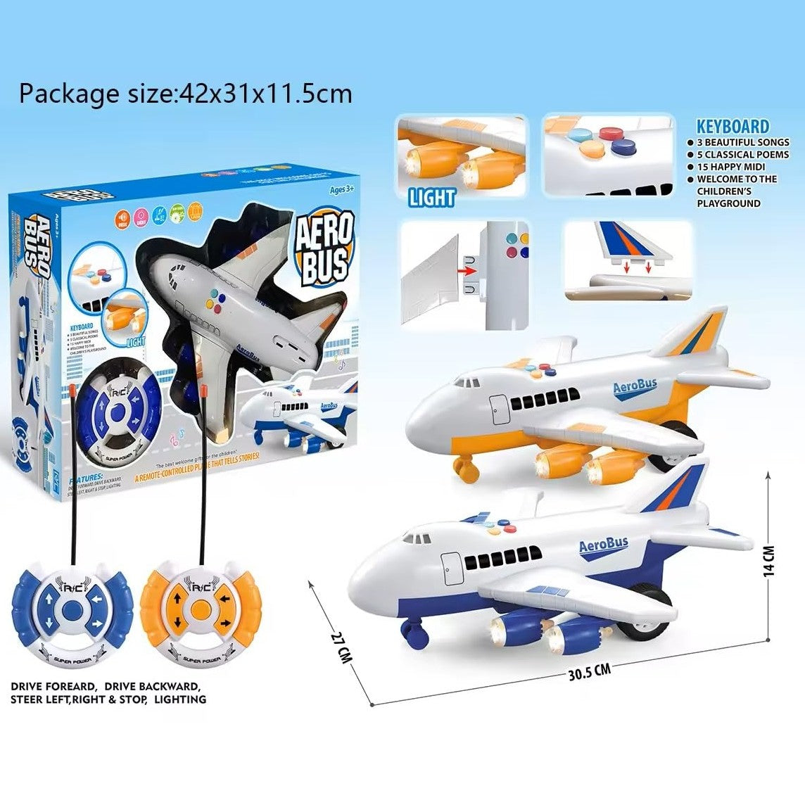 R/C AeroBus Plane With Light & Music x 1pc Assortment