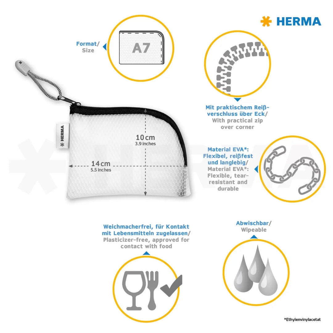 A7 Herma - Universal Bag / Zippa Bag 10 x 14cm - Various Colours