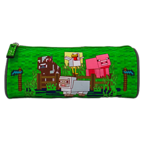 Round Pencil Case 8 x 23 x 8cm - Minecraft