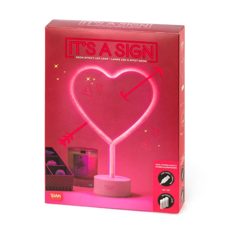 Legami It's A Sign Led Lamp Neon Effect - Heart