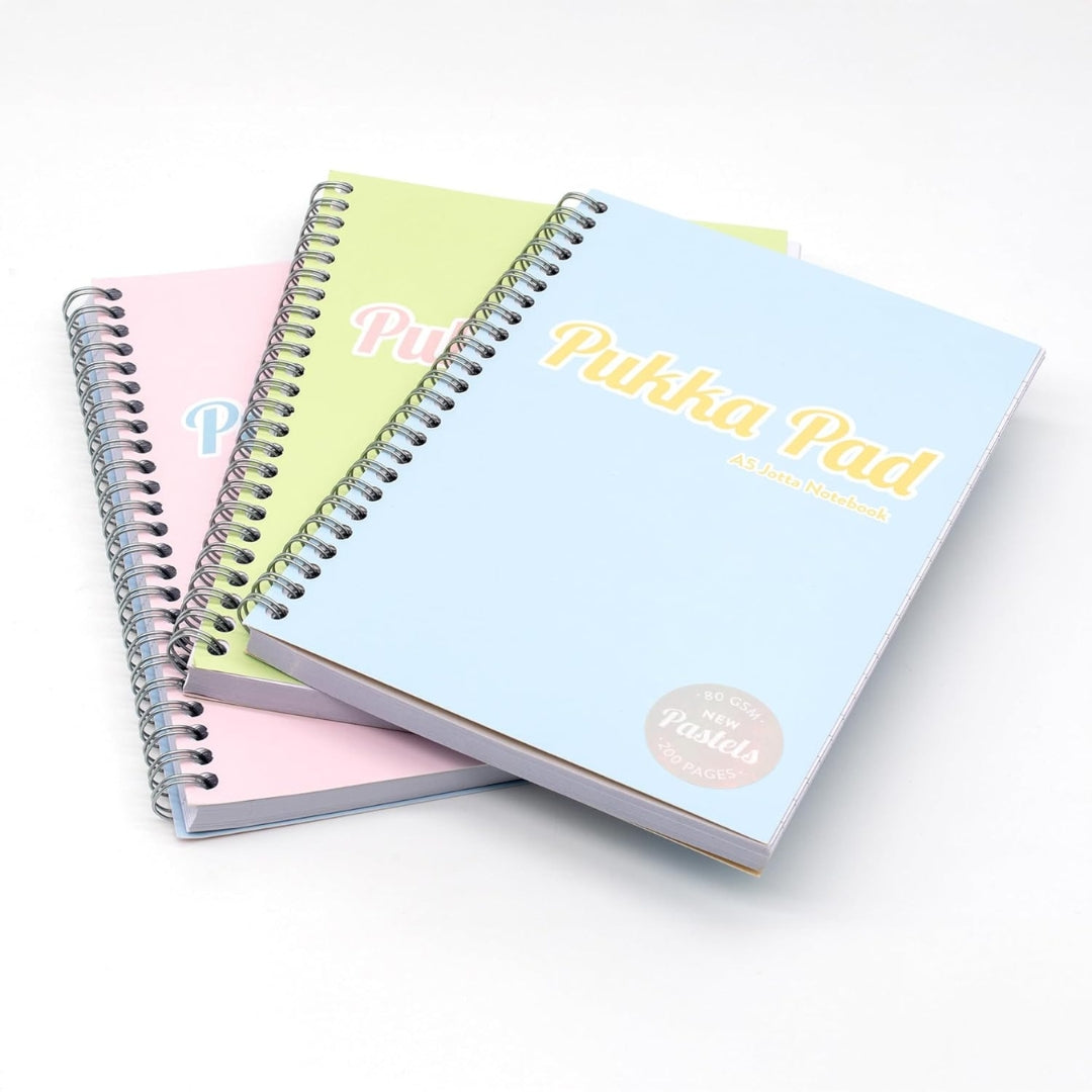 A5 Pukka Pad Side-Spiral Lined Jotta Notebook - Pastel - Various Colours