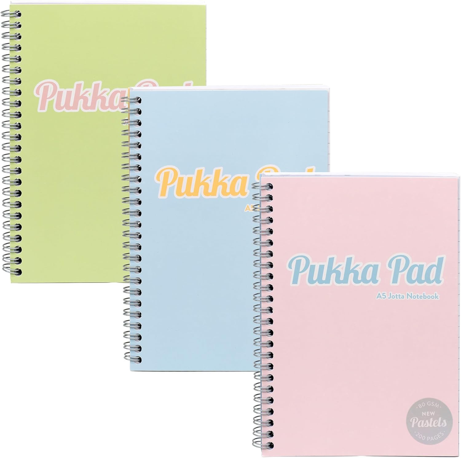 A5 Pukka Pad Side-Spiral Lined Jotta Notebook - Pastel - Various Colours